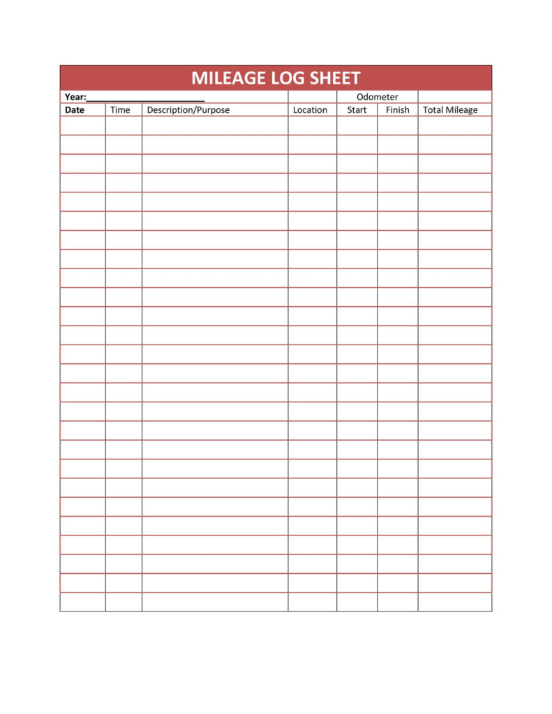 Mileage Log Sheet Printable IRS Mileage Rate 2021