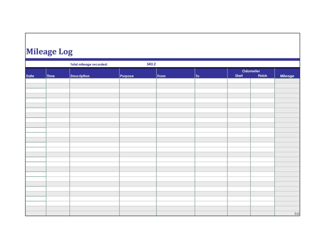 Mileage Log Sheet IRS Mileage Rate 2021