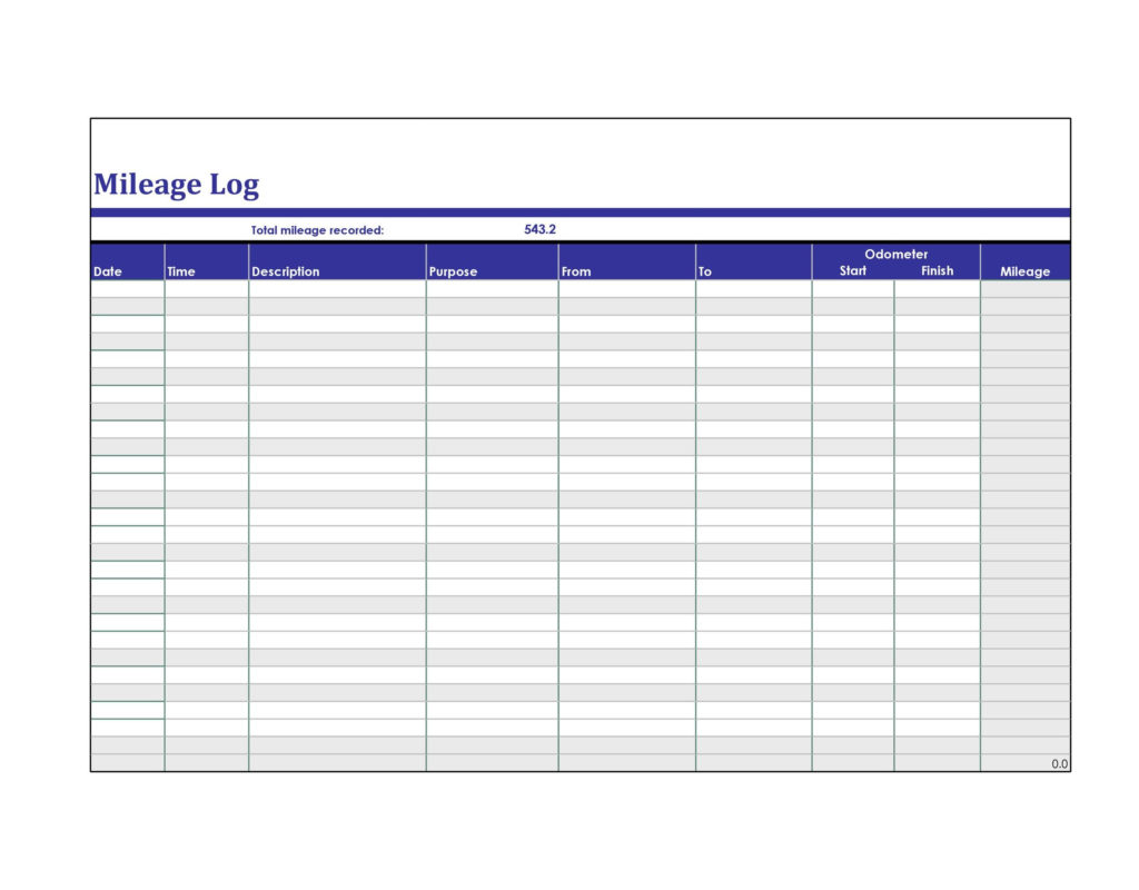 Mileage Log Sheet Template - IRS Mileage Rate 2021
