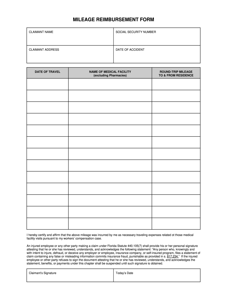 Ct Workers Comp Mileage Form Fill Out And Sign Printable 