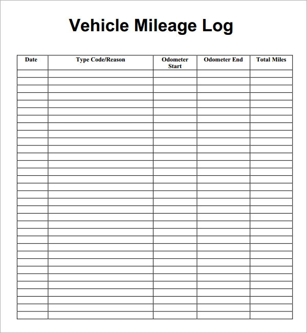 Mileage Log Sheet PDF