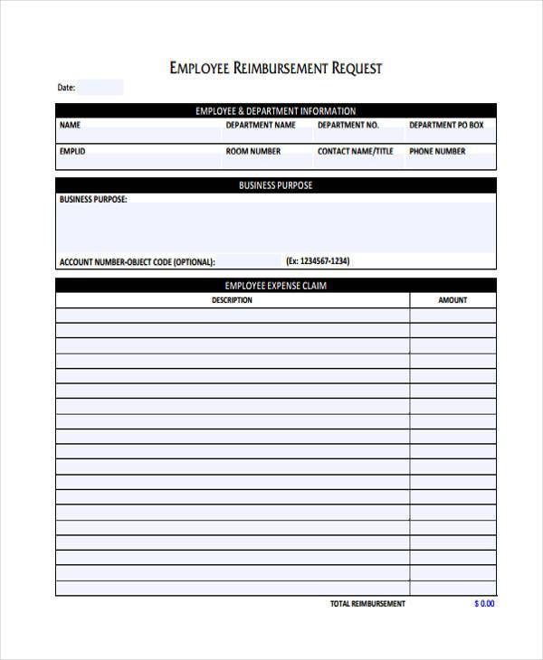 FREE 7 Sample Employee Expense Reimbursement Forms In PDF 