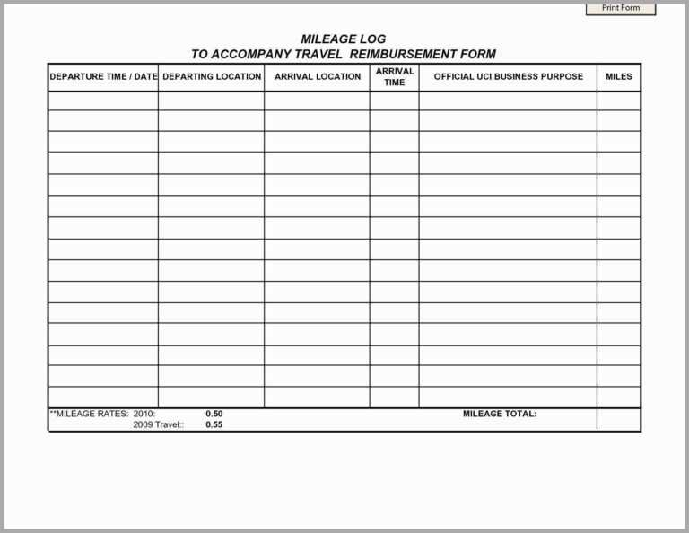 Free Mileage Log Spreadsheet Vehicle Template For Word 