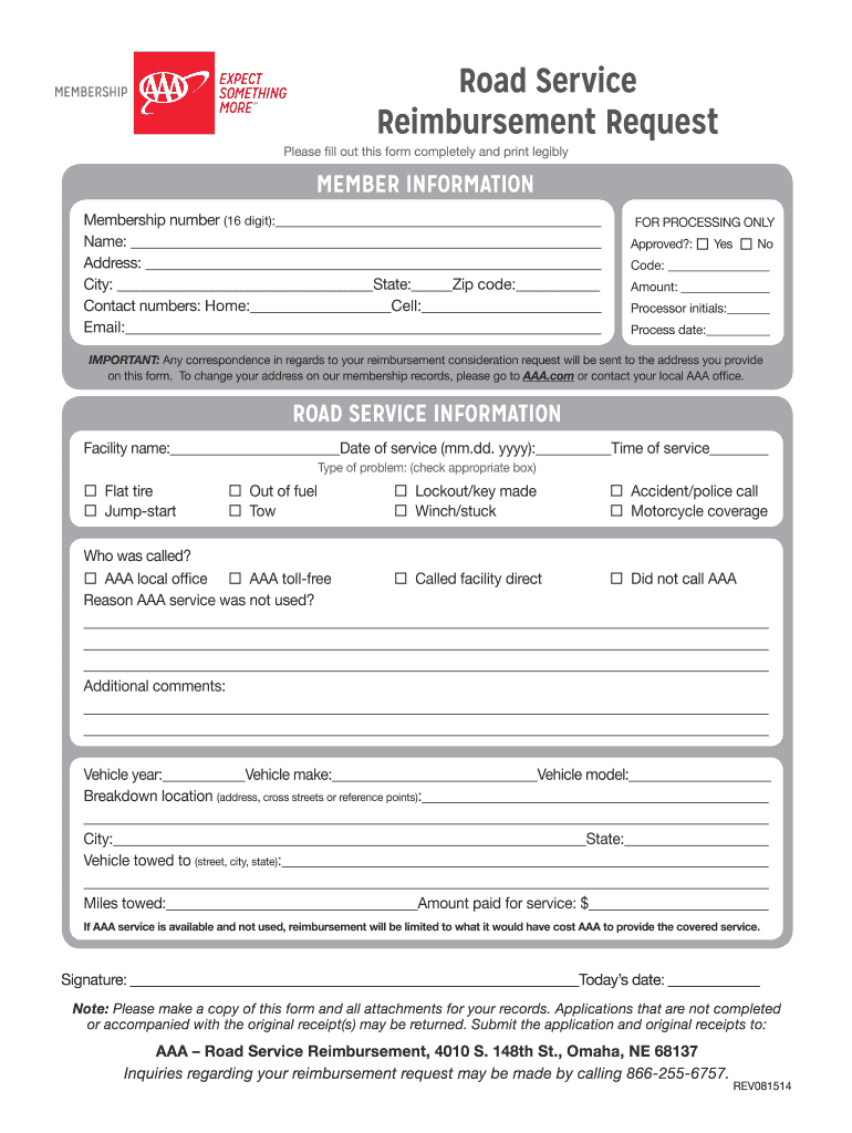 Get The Aaa Reimbursement Form Fill Online Printable 