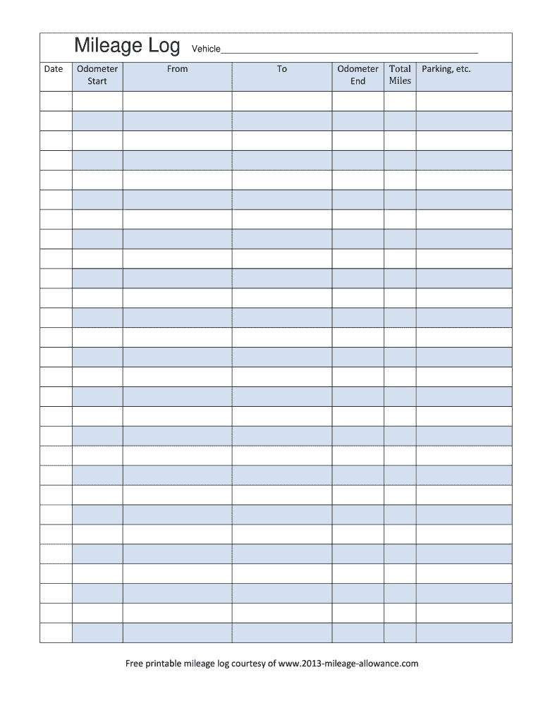 Mileage Log Fill Out And Sign Printable PDF Template 